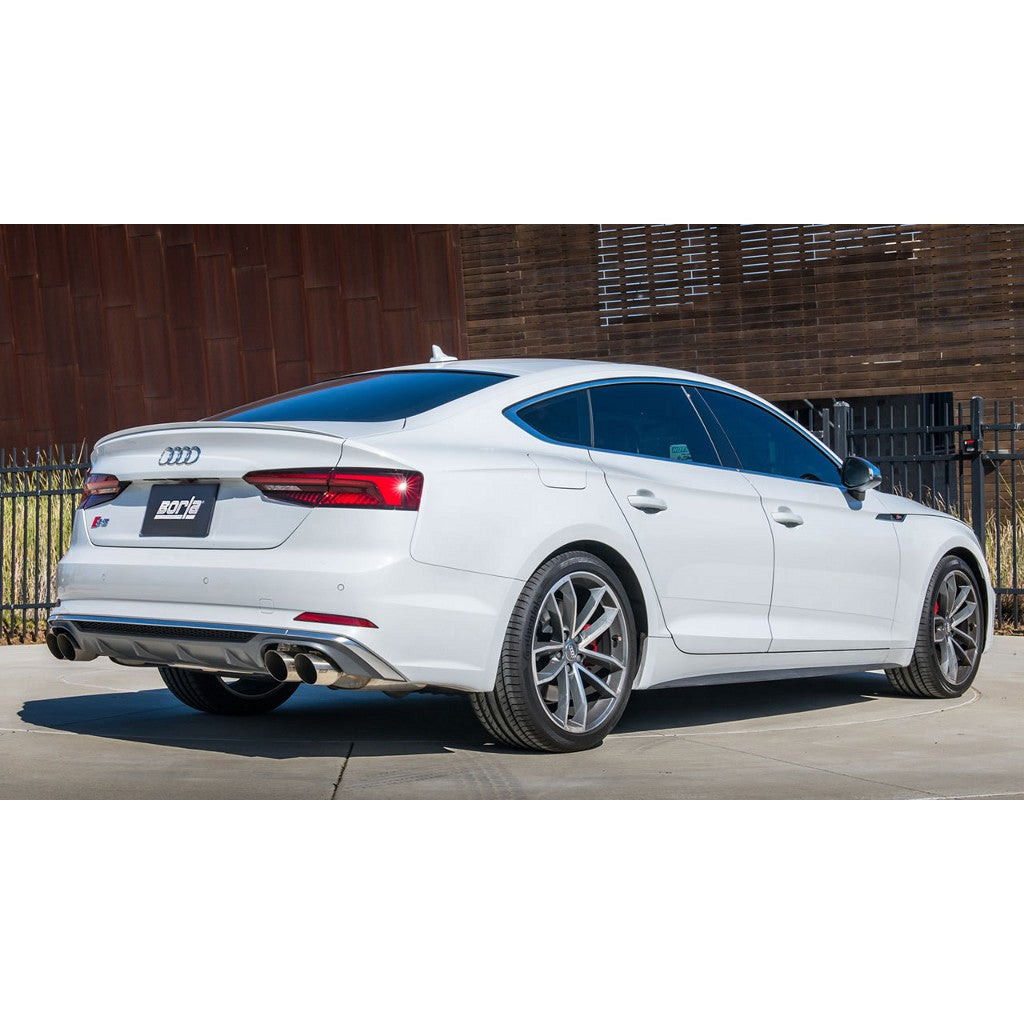 BORLA 140749SB Cat-Back "S-Type" 2.5", 1.75" D RD RL AC 3.5" RD x 5" AUDI S5 Sportback 3.0L Turbo AT Photo-1