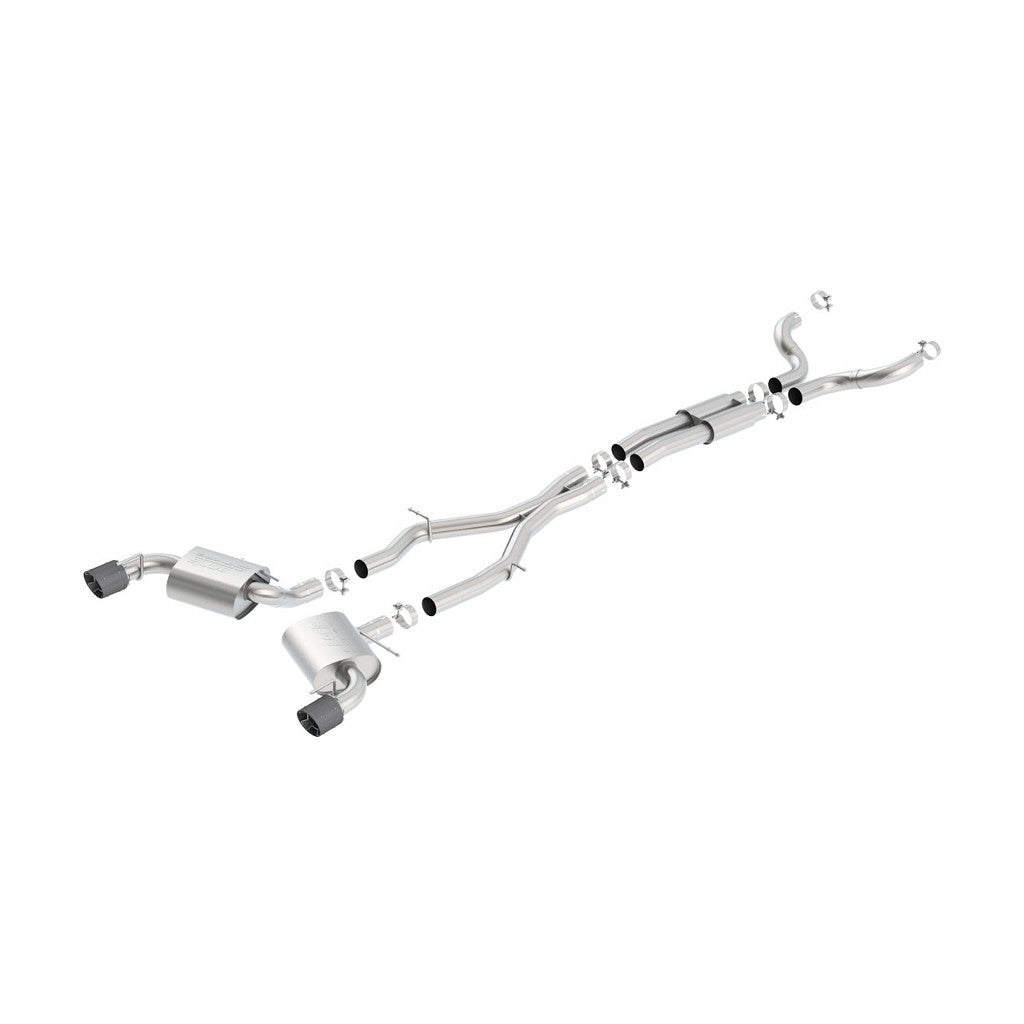BORLA 140689CF Cat-Back "S-Type", For use w / Long Tube Headers 3" S RD RL AC 4.5" RD x 5.75" CHEVROLET CAMARO V8 6.2L V8 AT / MT Photo-0