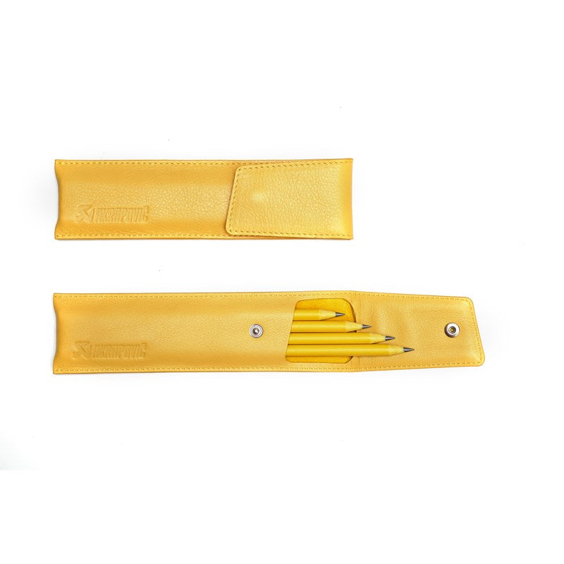 AKRAPOVIC 801724 Leather Pencil Case - yellow Photo-0