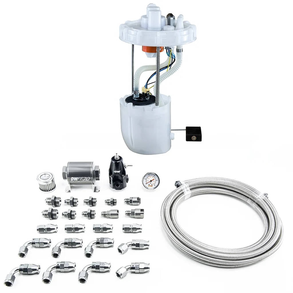 DEATSCHWERKS 9-401-608-7042 DW400 Pump Module + Return Kit SS PTFEfor 9th Gen 2012-15 HONDA Civic Si/ACURA ILX Photo-0