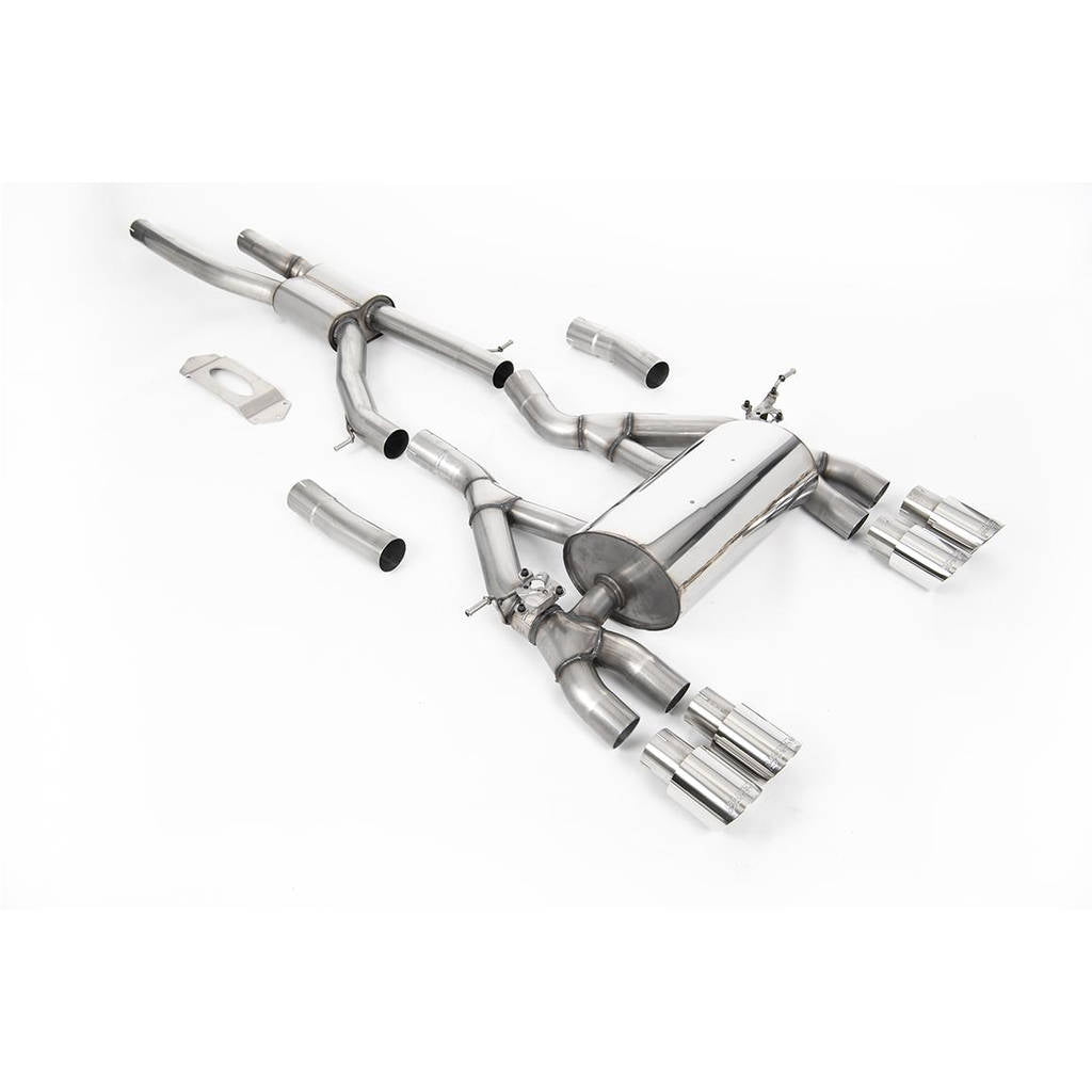 MILLTEK SSXBM1126 Cat-back Quad 90mm GT90 BMW 3 Series F80 M3 & M3 Competition Saloon (OPF/GPF Models Only) Photo-0
