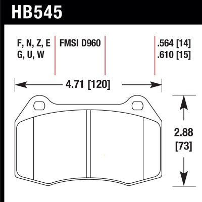 HAWK HB545F.564 Front brake pads NISSAN 350Z with Brembo calipers/INFINITI G37 Photo-1