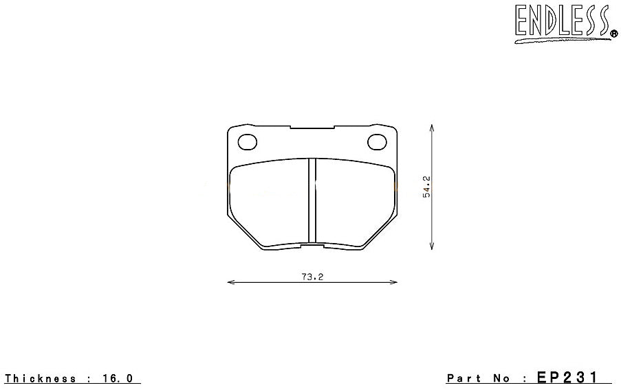 ENDLESS EP231MX72 Rear brake pads SUBARU IMPREZA WRX (GDA)/NISSAN S13/S14 Photo-1
