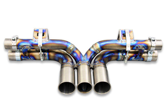 TUBI STYLE TSPO991GT317.001.T PORSCHE 991 GT3 CENTRAL STRAIGHT PIPES TITANIUM EXHAUST w 3 END TIPS Photo-0