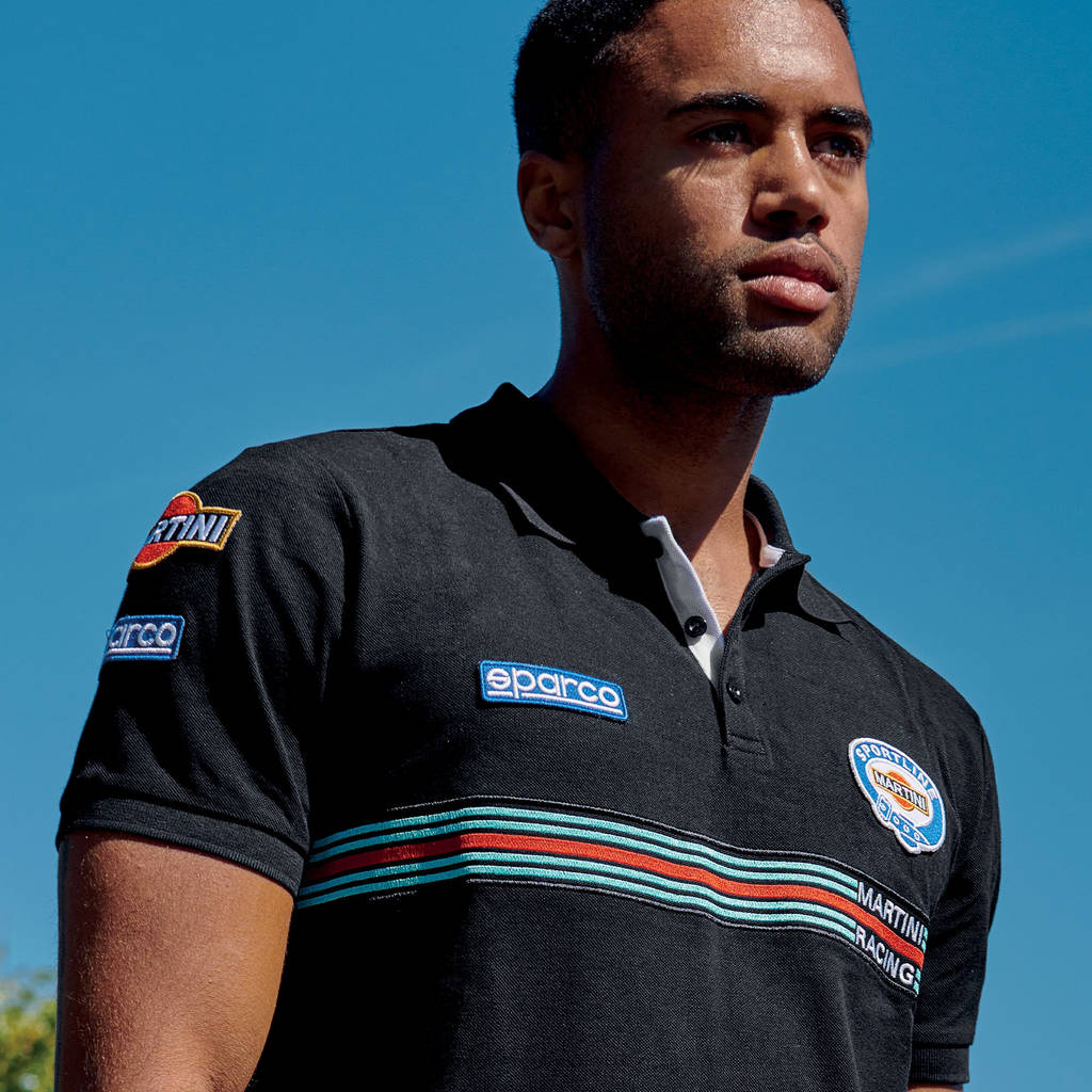 SPARCO 01275MRNR4XL Polo REPLICA MARTINI RACING, black, size XL Photo-1