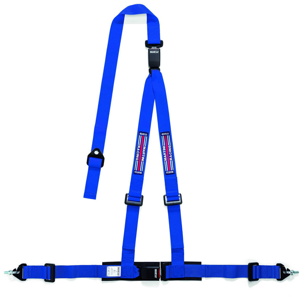 SPARCO 04608DF1MRAZ Harness belts MARTINI RACING, 3 points, 2", ECE, snap on, blue Photo-0
