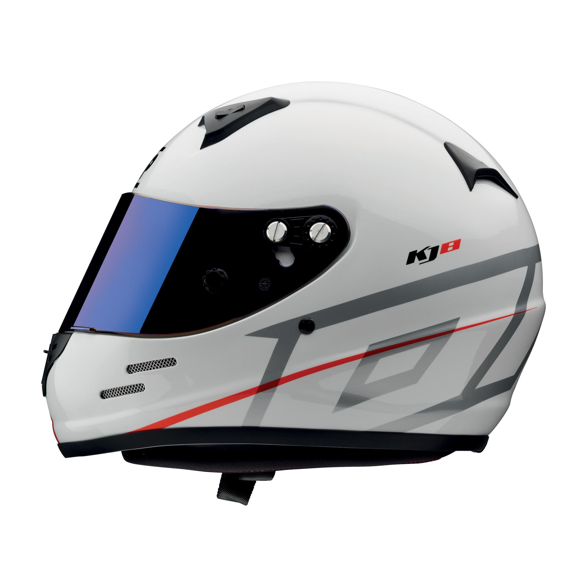 OMP SC0-0790-B01-020-S Full-Face Karting Helmet KJ8 Evo CMR, White (Iridium Visor), Size S Photo-3