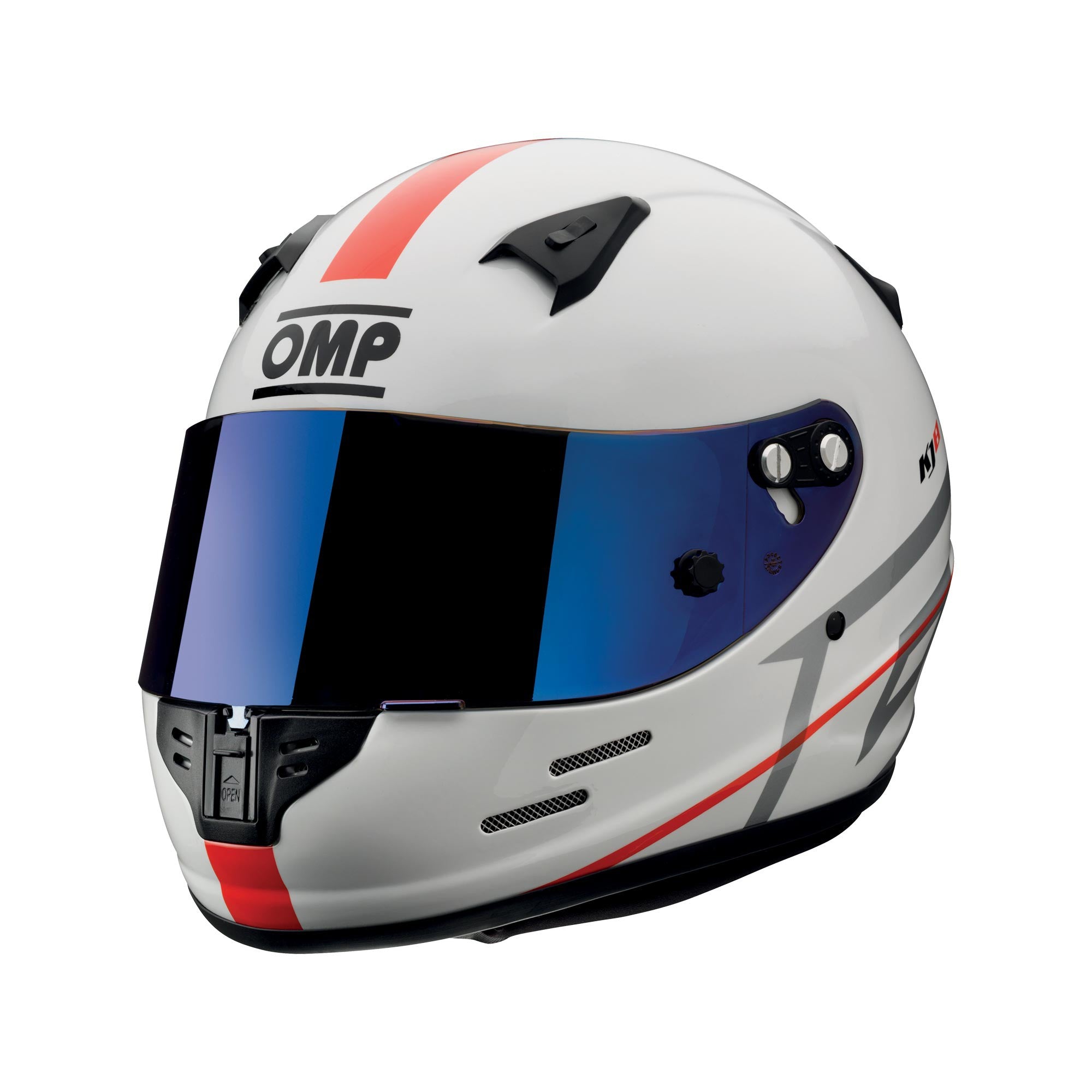OMP SC0-0790-B01-020-M Full-Face Karting Helmet KJ8 Evo CMR, White (Iridium Visor), Size M Photo-0