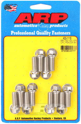 ARP 400-1116 Header Bolt & Stud Kit for Chevrolet Small Block. 0.875˝ UHL. ARP Stainless. hex Photo-0