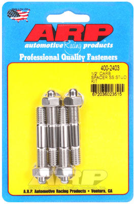 ARP 400-2403 Carburetor Stud Kit 1/2" Spacer. SS. hex Photo-0