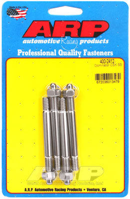 ARP 400-2412 Carburetor Stud Kit Dominator with 1/2" or 1" spacer. SS. hex Photo-0