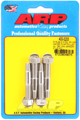 ARP 400-3205 Water Pump Pulley Stud Kit 5/16-24 X 2.000˝. ARP Stainless. polished. hex (fits 0.750˝ fan spacer) Photo-0