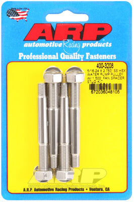 ARP 400-3208 Water Pump Pulley Stud Kit 5/16-24 X 2.750˝. ARP Stainless. polished. hex (fits 1.500˝ fan spacer) Photo-0