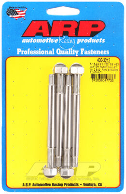 ARP 400-3212 Water Pump Pulley Stud Kit 5/16-24 X 3.750˝. ARP Stainless. polished. hex (fits 2.500˝ fan spacer) Photo-0