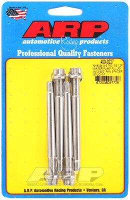 ARP 400-3227 Water Pump Pulley Stud Kit 5/16-24 X 3.750˝. ARP Stainless. polished. 12pt (fits 2.500˝ fan spacer) Photo-0
