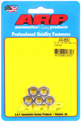 ARP 400-8652 Nut Kit 5/16"-18 SS coarse hex Photo-0