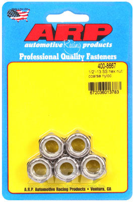 ARP 400-8667 Nut Kit 1/2"-13 SS coarse nyloc hex Photo-0