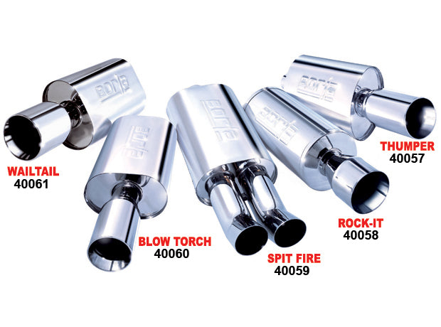 BORLA 40057 Thumper - 2.25" Inlet Pipe - Single 4" Round Tip - Boomer Muffler Photo-0