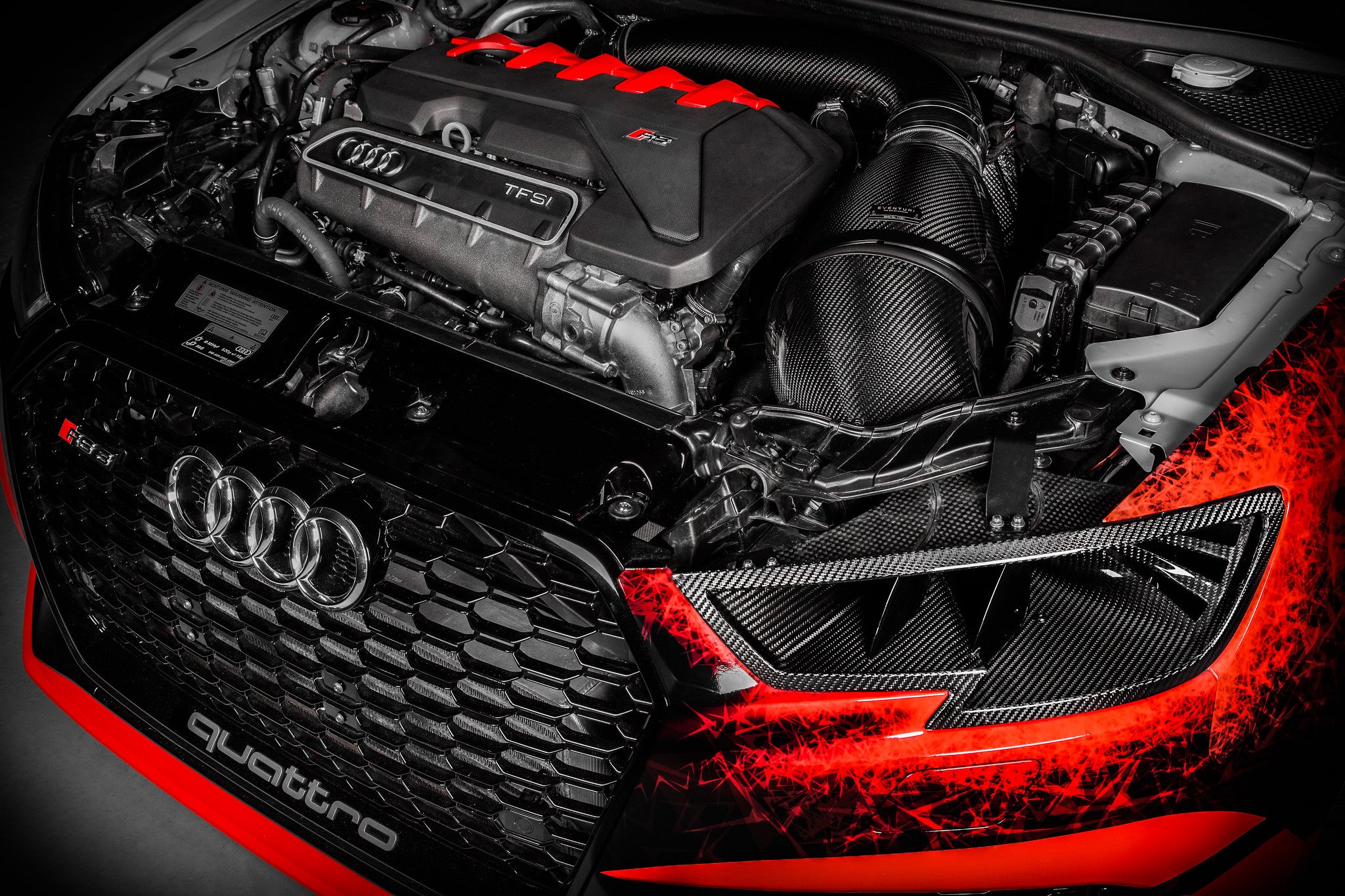 EVENTURI EVE-ST38V8S-CF-HDP Headlamp Race Ducts AUDI RS3 Stage 3 intake (carbon fiber) Photo-4