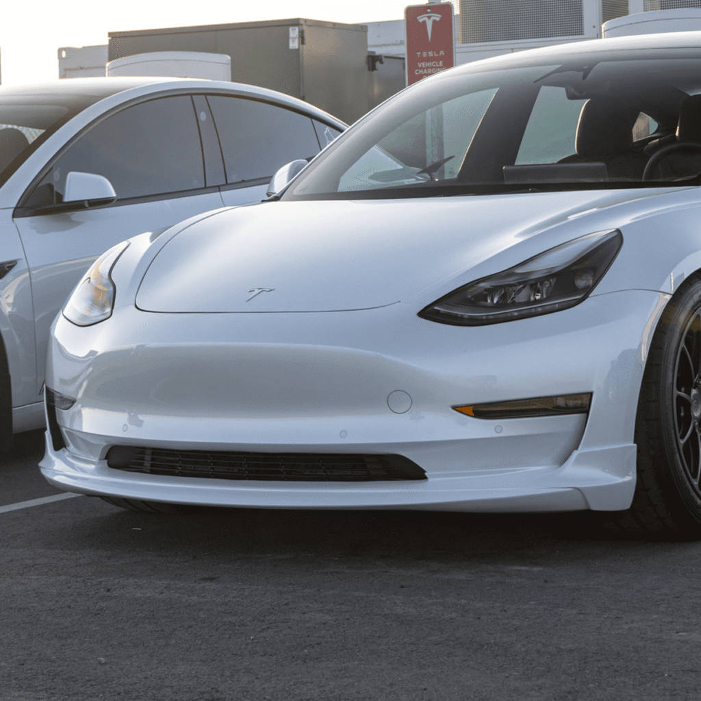UNPLUGGED PERFORMANCE UP-M3-301-6.1 Front Lip Spoiler, Painted Silver Metallic for TESLA Model 3 Photo-0