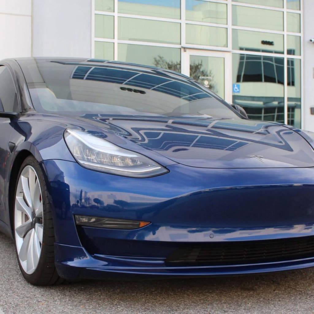UNPLUGGED PERFORMANCE UP-M3-301-6.1 Front Lip Spoiler, Painted Silver Metallic for TESLA Model 3 Photo-9