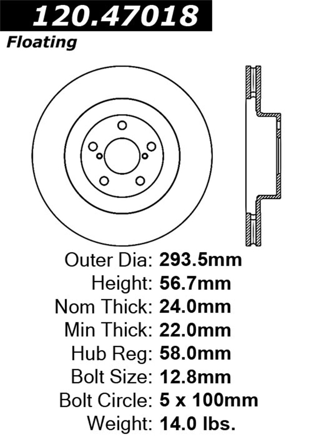 STOPTECH 126.47018SL Front StopTech Sport Slotted Rotor Left SUBARU Forester/Impreza 02-10 WRX Photo-1