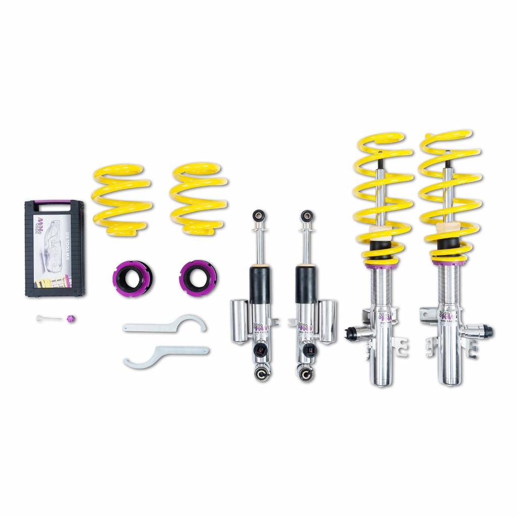 KW 39080043 Coilover Kit INOX DDC PLUG & PLAY VW Bus T6 / T6.1, Multivan, Transporter; (7HC,7HCA,7HM,7HMA,7HK,7J0,7HKX0) mit DCC / with DCC 07/15- Photo-0