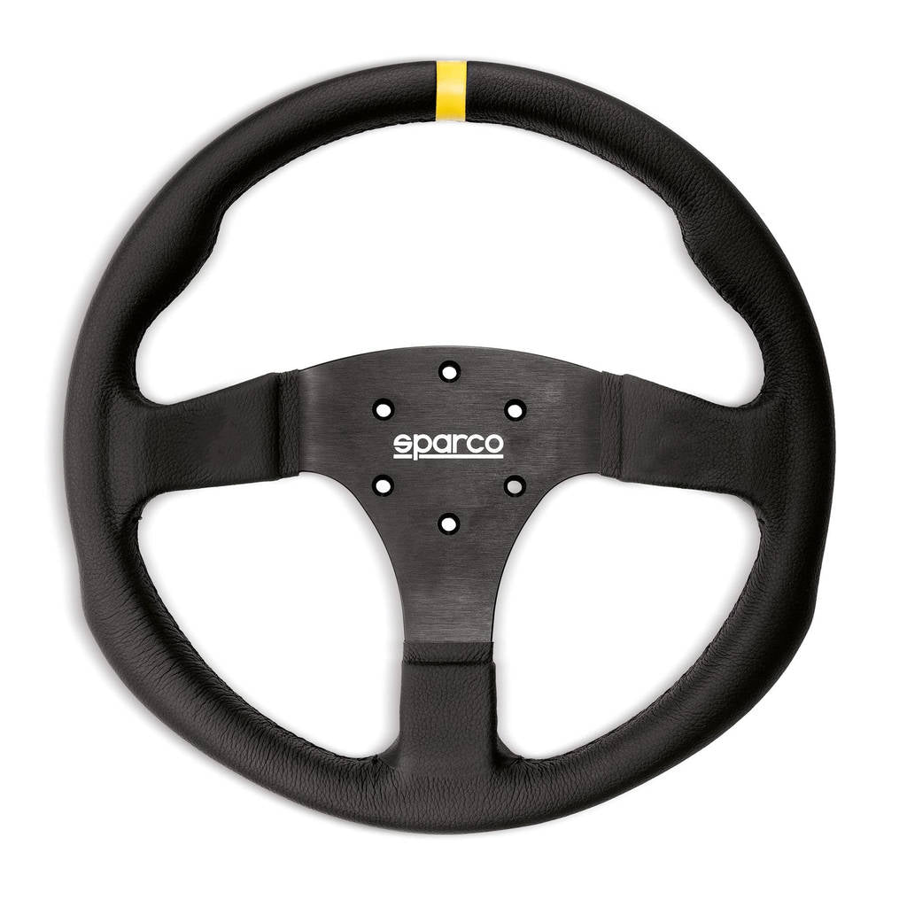 SPARCO 015R350CLO Steering wheel R350, leather, black, diam. 350 mm, flat Photo-0