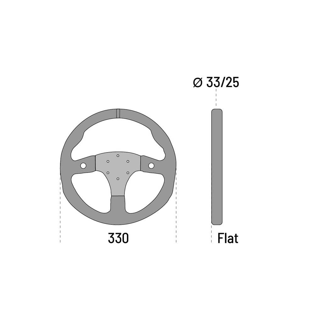 SPARCO 015R330PSO Steering wheel R330B, suede, black, diam. 330 mm, buttons, flat Photo-1