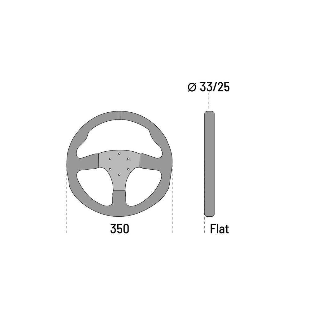 SPARCO 015R350PSO Steering wheel R350B, suede, black, diam. 350 mm, buttons, flat Photo-1