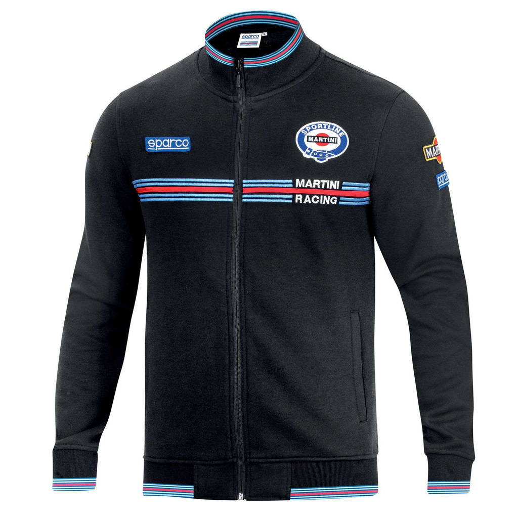 SPARCO 01278MRNR2M Sweatshirt FULL ZIP MARTINI RACING, black, size M Photo-0