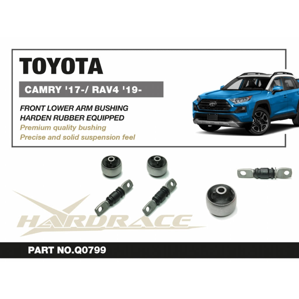 HARDRACE Q0799 TOYOTA RAV4 '19- /CAMRY '17-/ LEXUS ES '18- FRONT LOWER ARM BUSHING (HARDEN RUBBER) 4PCS/SET Photo-1