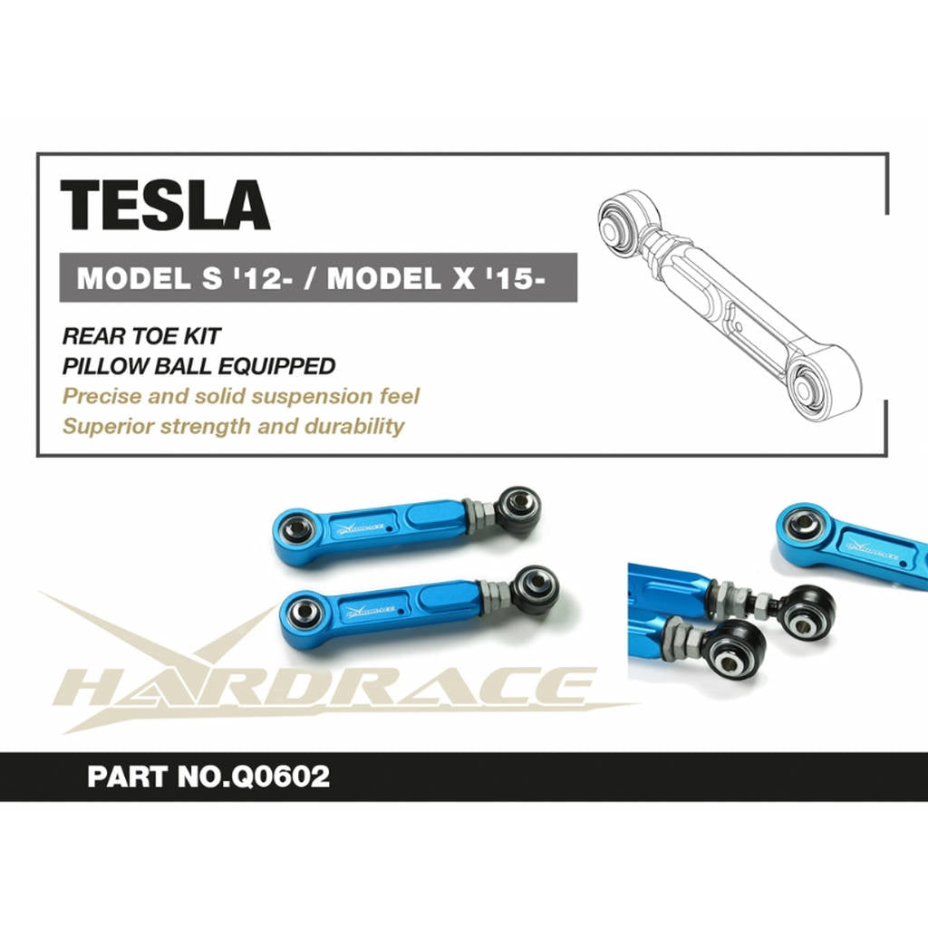 HARDRACE Q0602 TESLA MODEL S '12-/ MODEL X '15- REAR TOE KIT (PILLOW BALL) - 2PCS/SET Photo-2