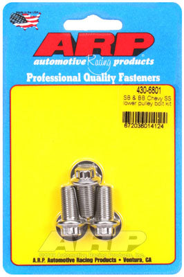 ARP 430-6801 Lower Pulley Bolt Kit for Chevrolet Small Block. Big Block. 3-piece. 12pt Photo-0