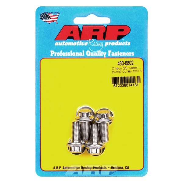 ARP 430-6802 Water Pump Pulley Bolt Kit for Chevrolet. 4 pieces. 12pt Photo-0
