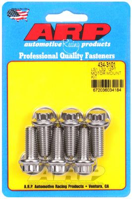 ARP 434-3101 Motor Mount Bolt Kit for Chevrolet LS. mount bracket to block. 6 pc.. ARP Stainless. 12pt Photo-0