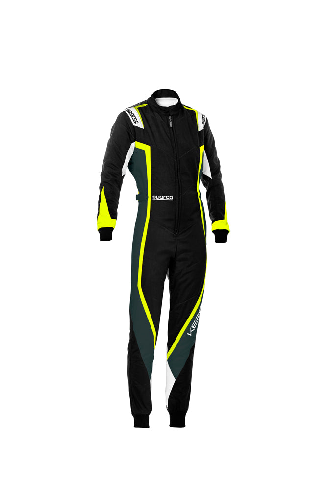 SPARCO 002341LNRGF120 KERB YOUTH GIRL Kart suit, CIK, black/grey/yellow fluo, size 120 Photo-0