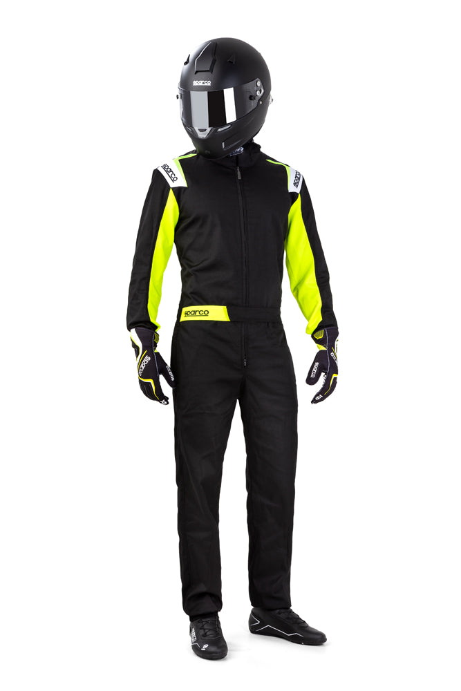 SPARCO 002343NRGF0XS ROOKIE 2020 Kart suit, NOT HOMOLOGATED, black / yellow, size XS Photo-1