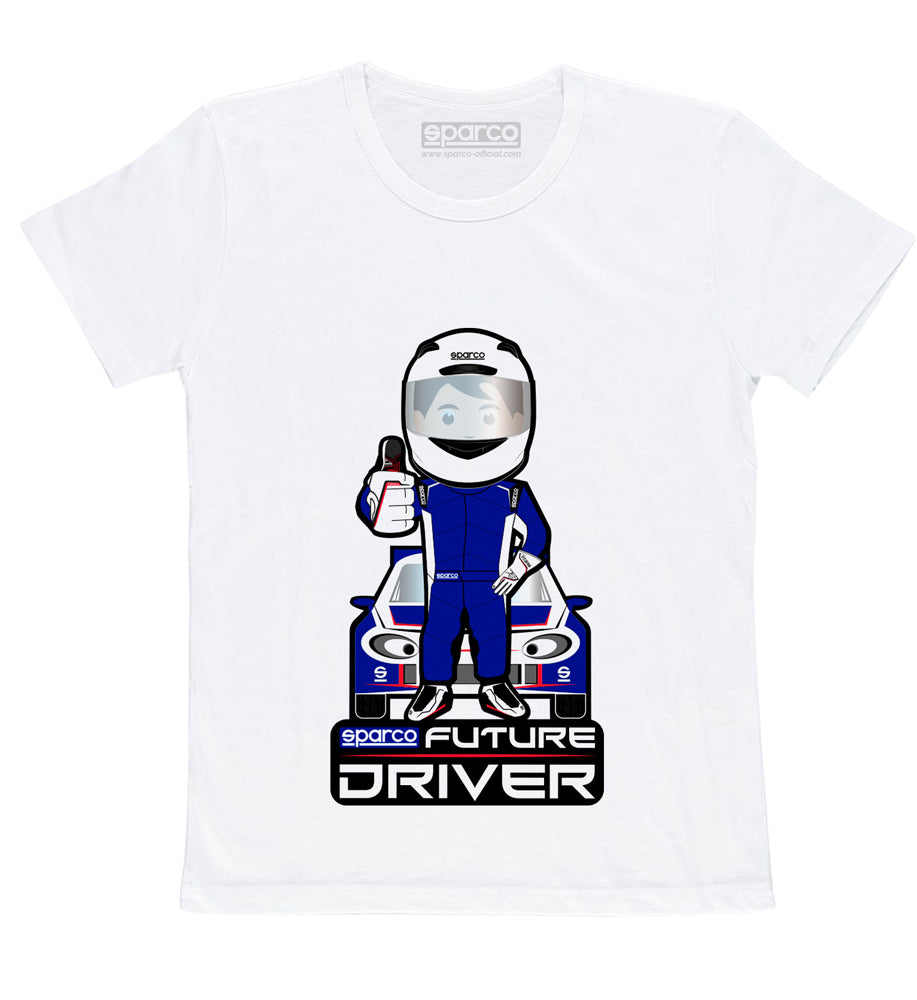 SPARCO 017013BI0708 T-shirt children's FUTURE DRIVER, white size 7-8 years Photo-0