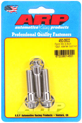 ARP 450-3502 Starter Bolt Kit for Ford 3-bolt. SS. 12pt Photo-0