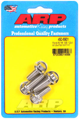 ARP 450-6901 Oil Pump Bolt Kit for Ford 5/16" SS 12pt Photo-0