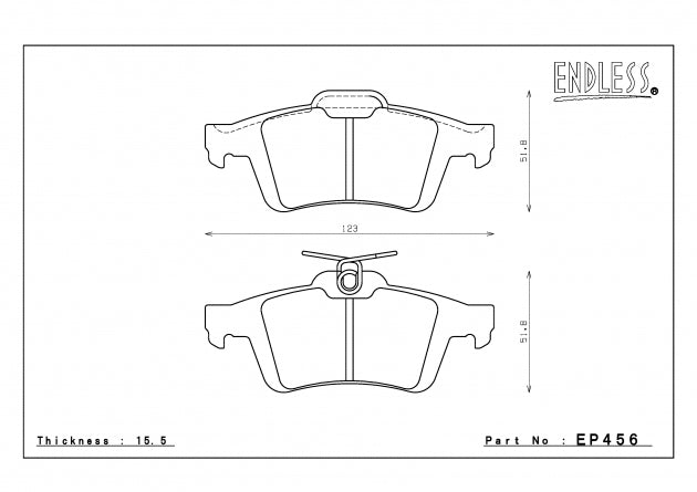ENDLESS EP456MX72 Rear brake pads MAZDA 3 (2.3L Turbo (MAZDA Speed) (07-12) Photo-0