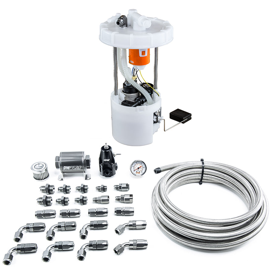 DEATSCHWERKS 9-401-607-7041 DW400 Pump Module + Return Kit SS CPE for 8th Gen 2006-11 HONDA Civic Si K20 Photo-0