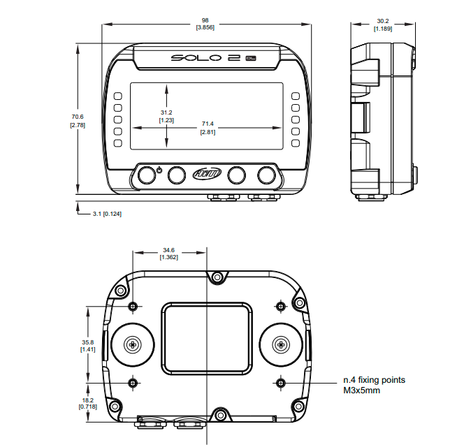 AIM X47SOLO2DL03E0 GPS laptimer Solo 2 DL RPM + external power cable Photo-1