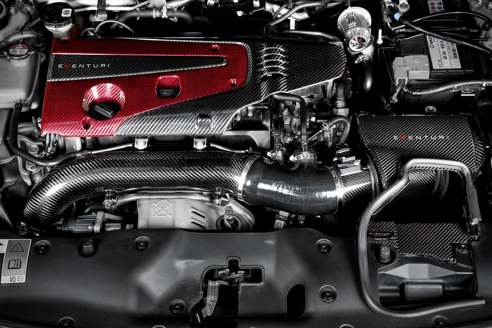EVENTURI EVE-FK8FK2-ENG Carbon Engine Cover HONDA FK8 FK2 Photo-1