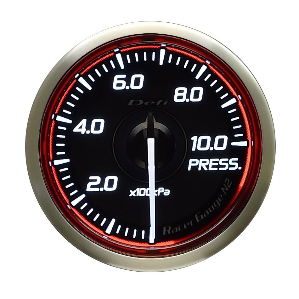 DEFI DF16203 Racer Pressure Gauge N2 52mm SI 1000 KPA Red Photo-0