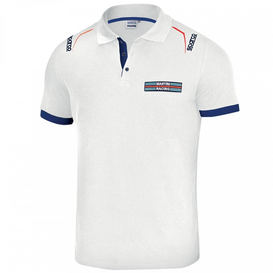 SPARCO 01276MRBI2M Polo EMBROIDERIES MARTINI RACING, white, size M Photo-0