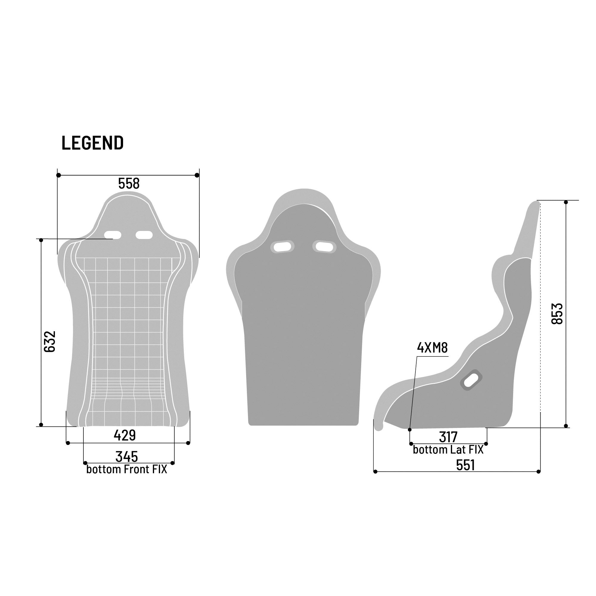 SPARCO 008021ZMRBM Racing seat LEGEND MARTINI, FIA 8855-1999, carbon/kevlar, Navy blue Photo-2