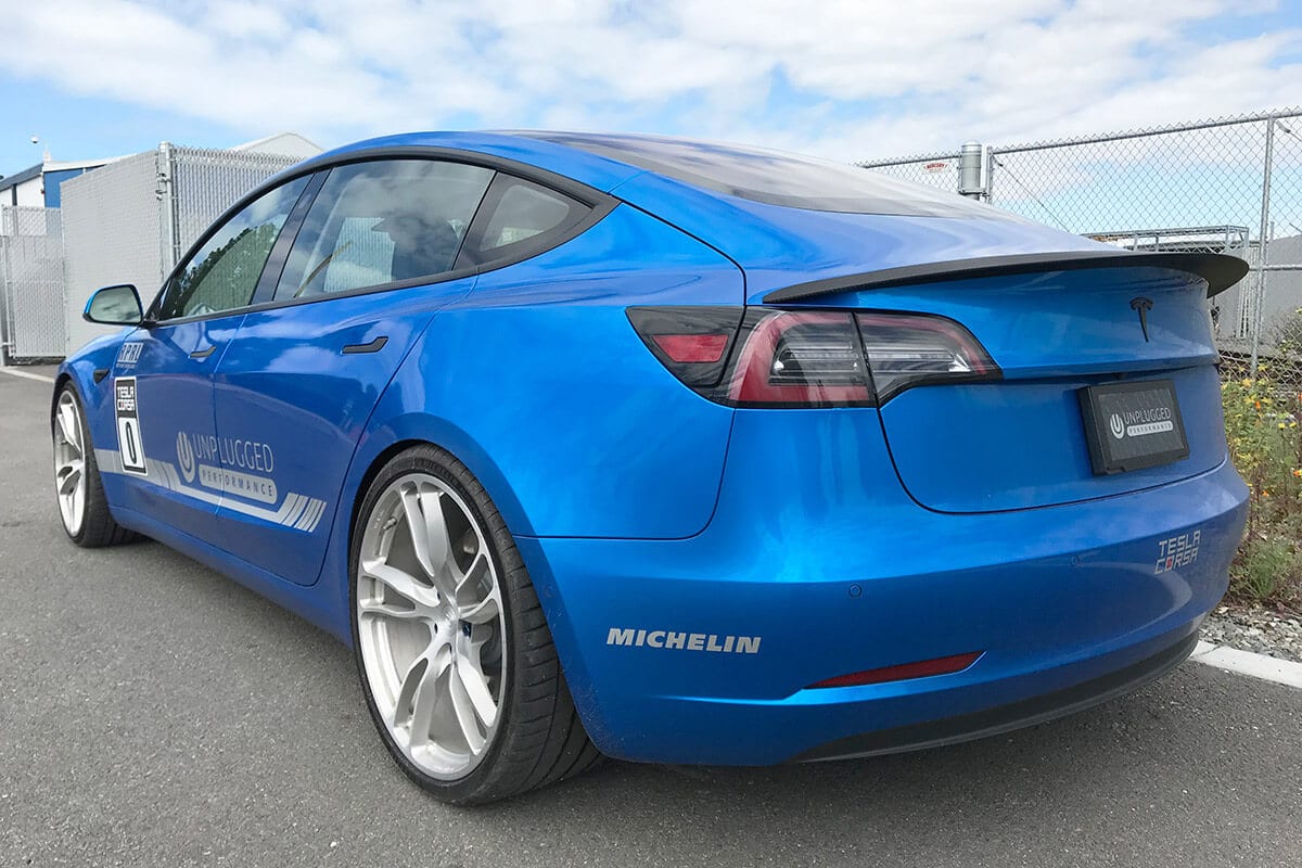 UNPLUGGED PERFORMANCE UP-M3-305-2.1 High Efficiency Trunk Spoiler, Autoclaved Dry Carbon, Satin Clear for TESLA Model 3 Photo-1