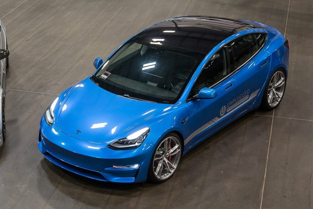 UNPLUGGED PERFORMANCE UP-M3-302-3.1 Ascension Front Fascia - Optional Front Diffuser, Dry Carbon, Raw for TESLA Model 3 Photo-4